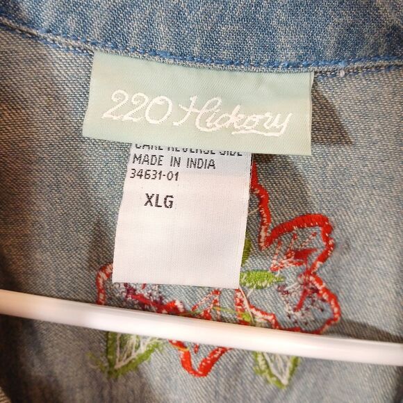 Denim Vintage Shacket Floral Fall - Picture 9 of 10